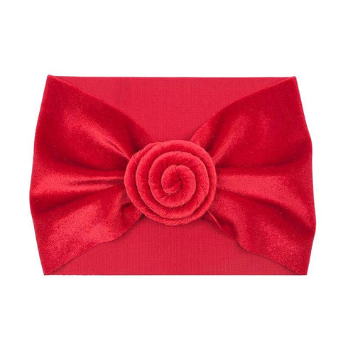 Bandeau Bébé Fille à noeud rond en velours Rokia