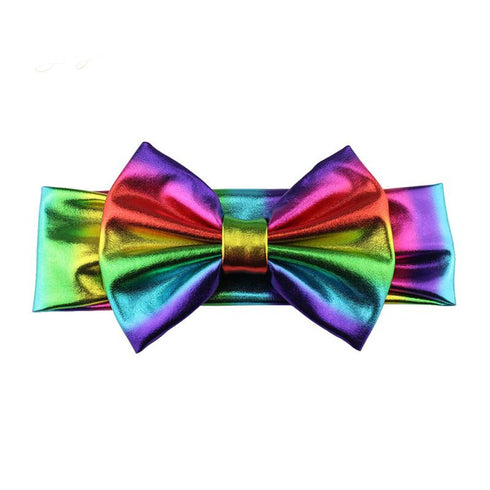 Bandeau bébé fille lamé avec noeud Georgia