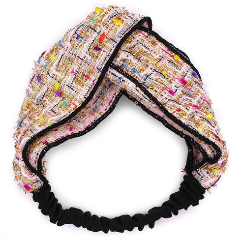 Bandeau cheveux en tweed modèle Apolline