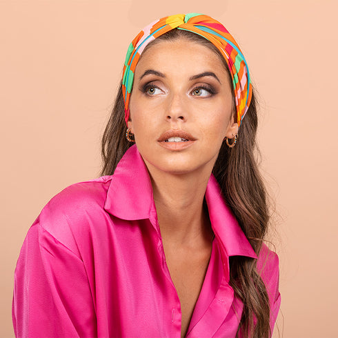 Bandeau cheveux imprimé coloré Raven