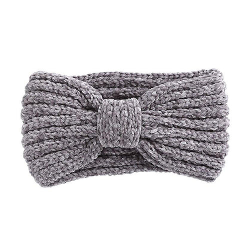 Bandeau cheveux à noeud en laine côtelée Roza