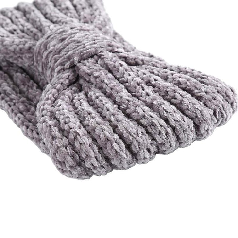 Bandeau cheveux à noeud en laine côtelée Roza