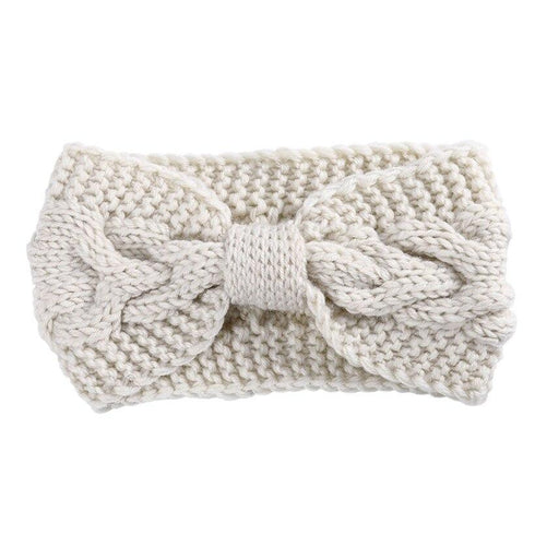 Bandeau cheveux en laine à noeud modèle Ewa