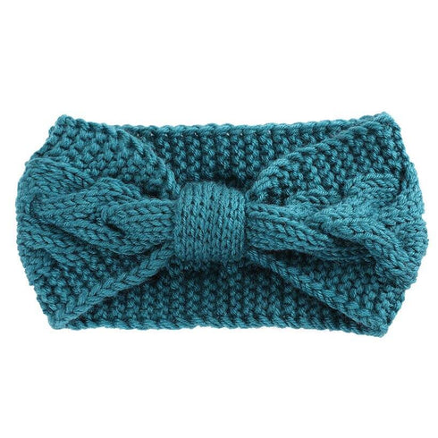 Bandeau cheveux en laine à noeud modèle Ewa