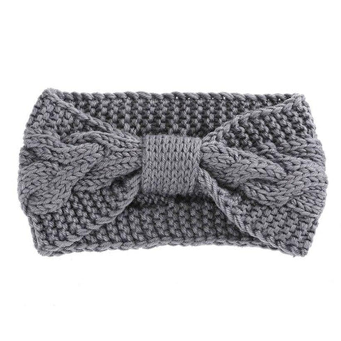 Bandeau cheveux en laine à noeud modèle Ewa