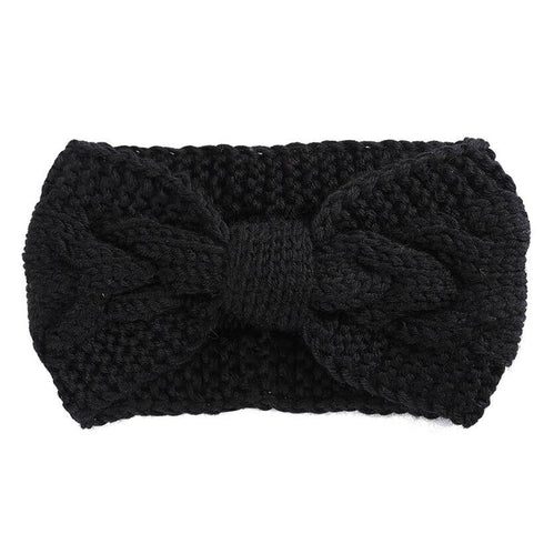 Bandeau cheveux en laine à noeud modèle Ewa