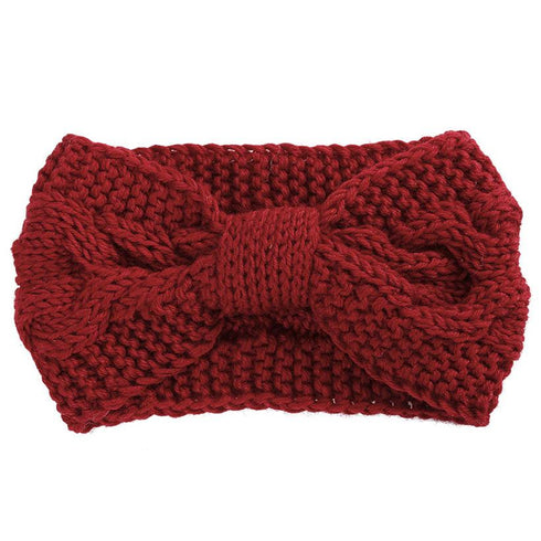 Bandeau cheveux en laine à noeud modèle Ewa