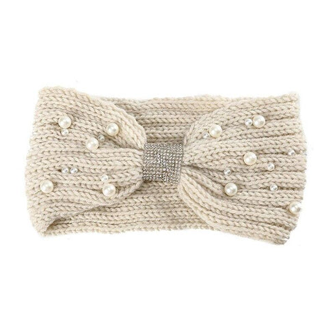 Bandeau cheveux en laine et perles modèle Isis