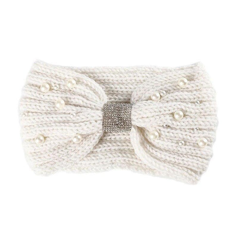 Bandeau cheveux en laine et perles modèle Isis