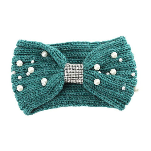 Bandeau cheveux en laine et perles modèle Isis