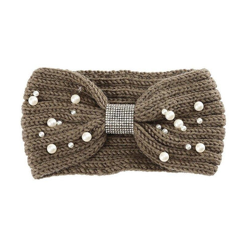 Bandeau cheveux en laine et perles modèle Isis