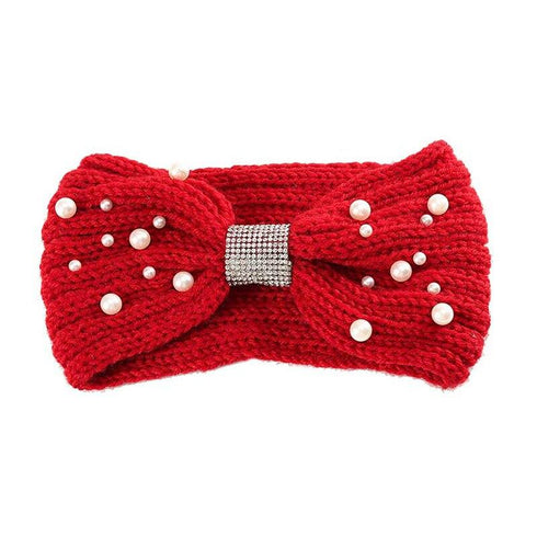 Bandeau cheveux en laine et perles modèle Isis