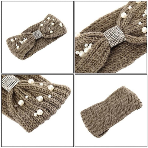 Bandeau cheveux en laine et perles modèle Isis