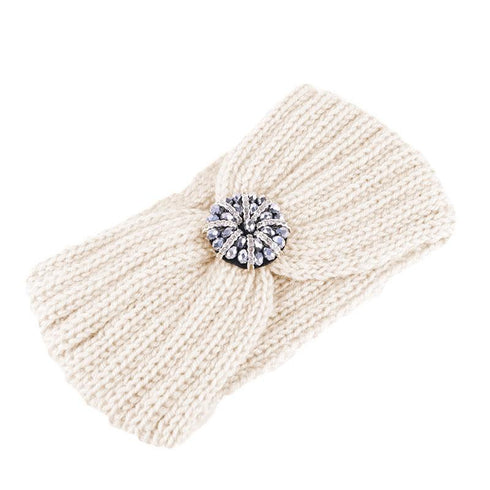 Bandeau cheveux en laine à strass et cristaux modèle Ivana