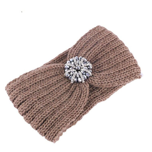 Bandeau cheveux en laine à strass et cristaux modèle Ivana