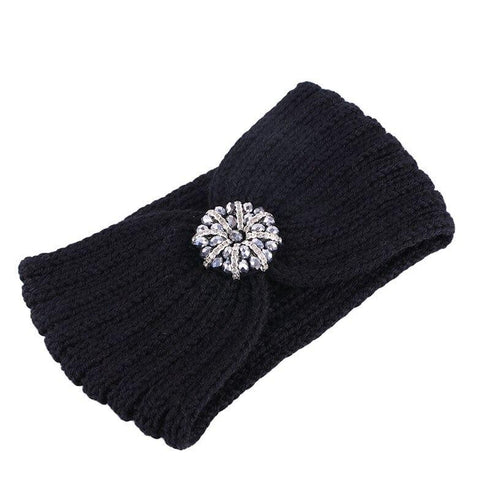 Bandeau cheveux en laine à strass et cristaux modèle Ivana