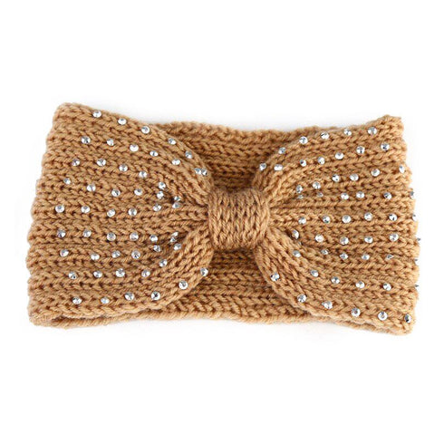 Bandeau cheveux en maille et perles modèle Gabriela