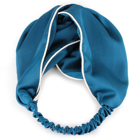 Bandeau cheveux en satin finition passepoil blanc modèle Filippa