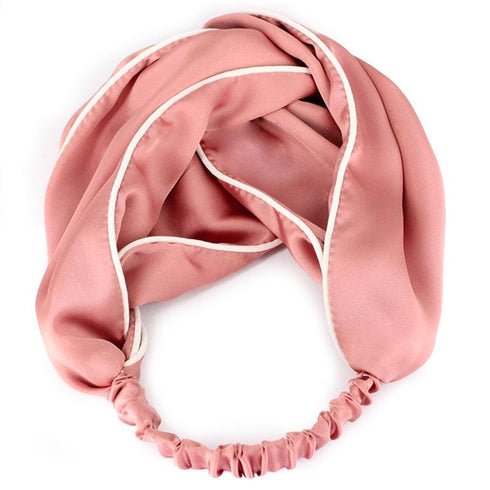 Bandeau cheveux en satin finition passepoil blanc modèle Filippa