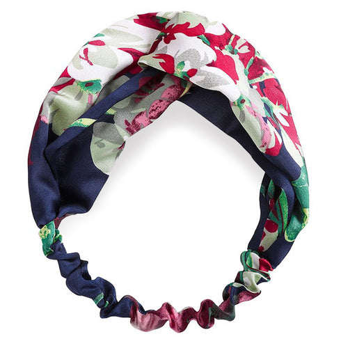 Bandeau cheveux satin imprimé floral Mirella