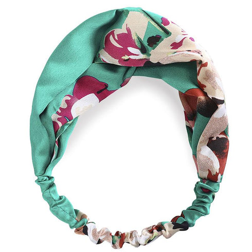 Bandeau cheveux en satin imprimé floral Eleia