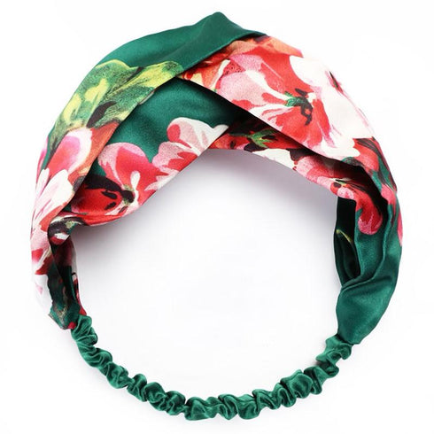 Bandeau cheveux en satin imprimé floral Petra