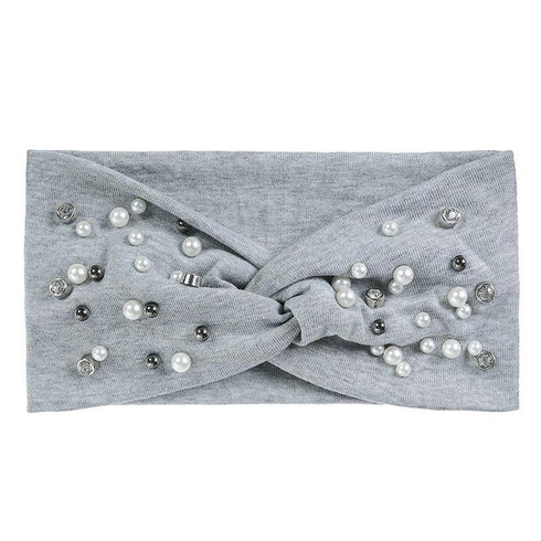 Bandeau cheveux torsadé en perles et cristaux modèle Keya