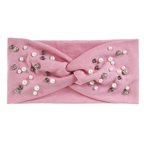 Bandeau cheveux torsadé en perles et cristaux modèle Keya
