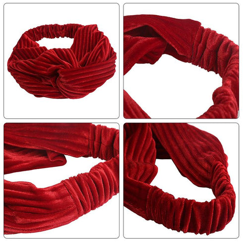 Bandeau cheveux torsadé velours plissé Darinka