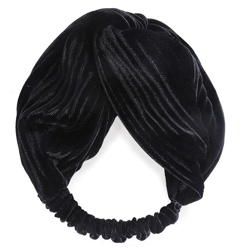 Bandeau cheveux torsadé velours plissé Darinka