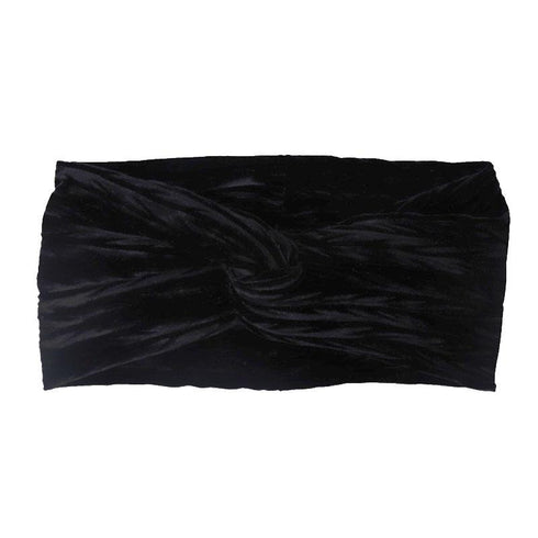 Bandeau cheveux torsadé en velours plissé modèle Indira