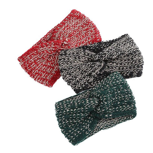 Bandeau cheveux torsadé en laine bicolore modèle Eda