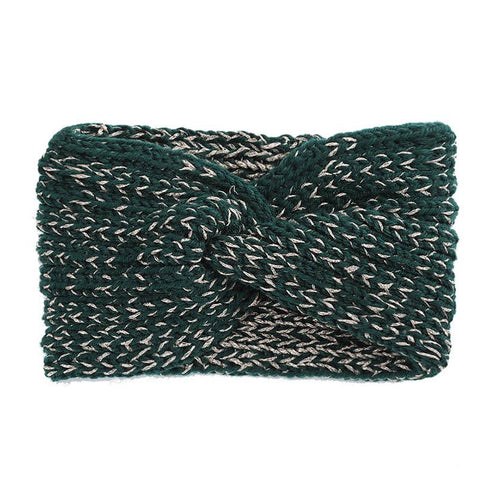 Bandeau cheveux torsadé en laine bicolore modèle Eda