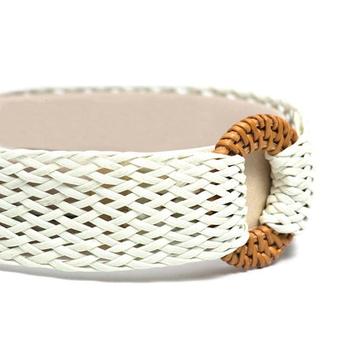 Serre-tête à boucle en raphia tressé Adela