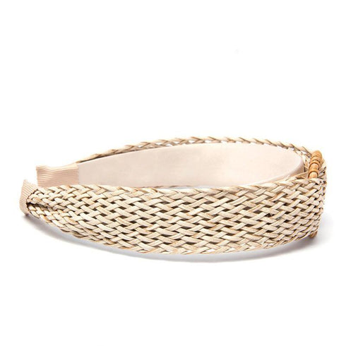 Serre-tête à boucle en raphia tressé Adela