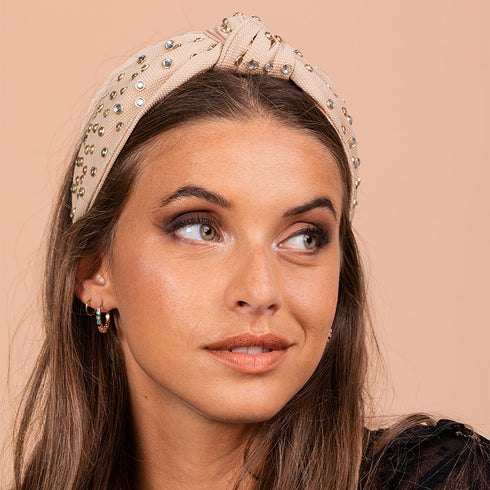 Serre-tête tissé avec cristaux Stéphanie