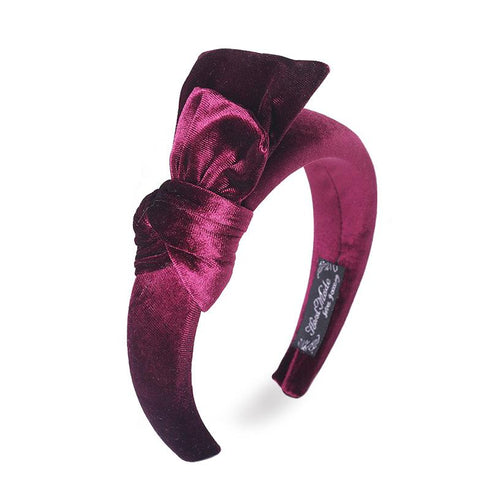 Serre-tête padded velours avec noeud sur le côté Willow