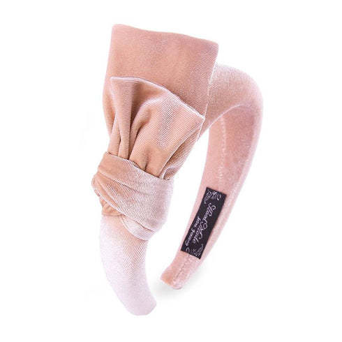 Serre-tête padded velours avec noeud sur le côté Willow