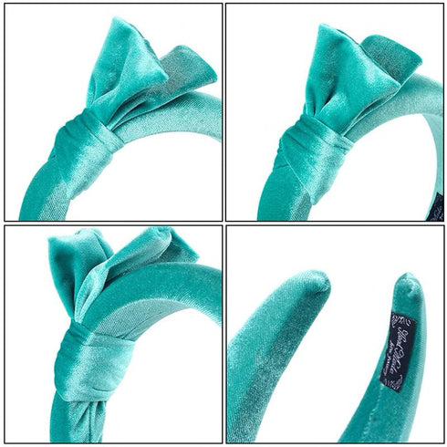 Serre-tête padded velours avec noeud sur le côté Willow