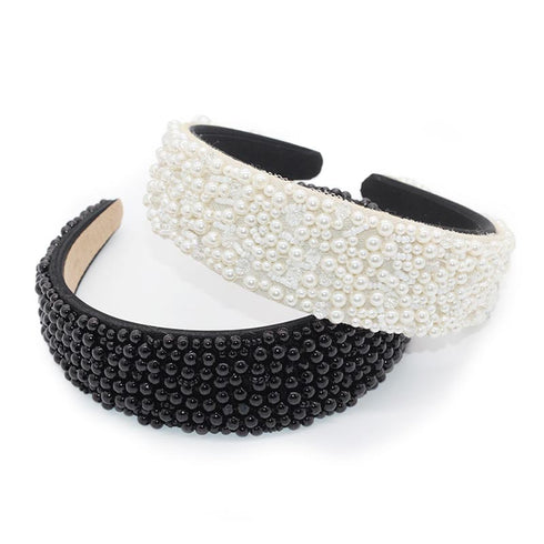 Serre-tête bijou pavé de perles Evelina