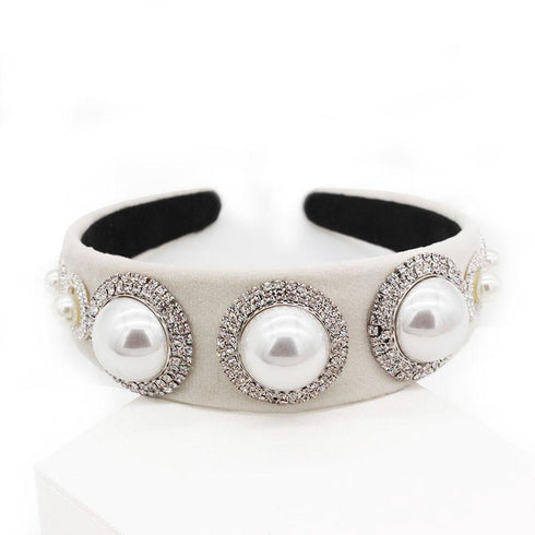 Serre-tête grosses perles et cristaux Zara