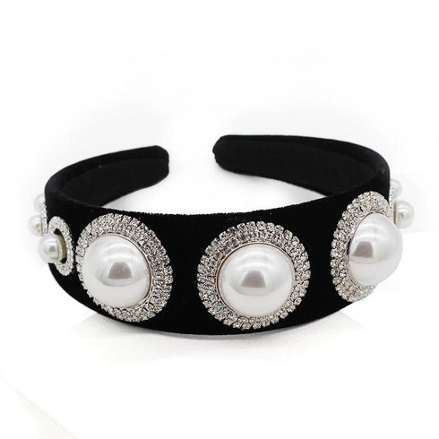 Serre-tête grosses perles et cristaux Zara