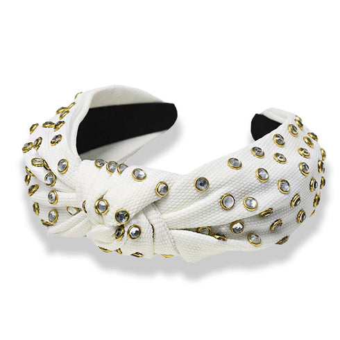 Serre-tête tissé avec cristaux Stéphanie