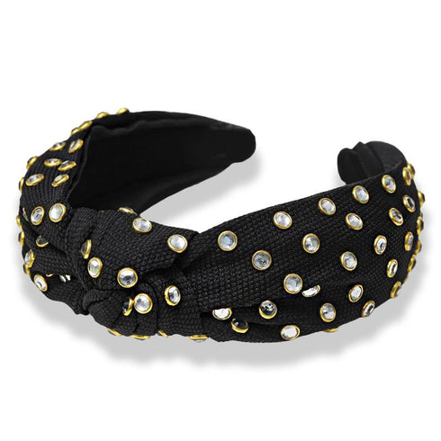 Serre-tête tissé avec cristaux Stéphanie