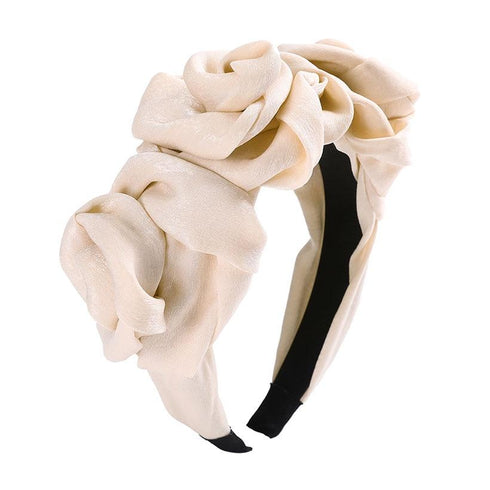 Serre-tête triple roses en satin Scarlett