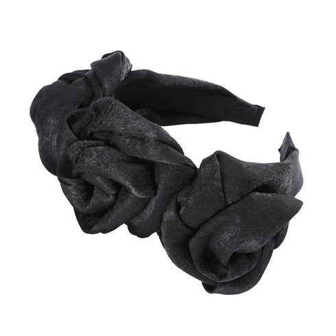 Serre-tête triple roses en satin Scarlett