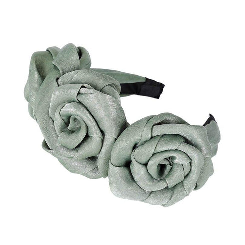 Serre-tête triple roses en satin Scarlett